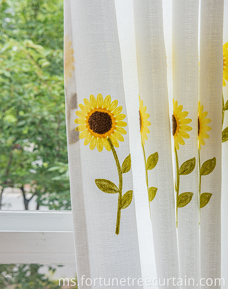  Sunflower Printed Window Curtains